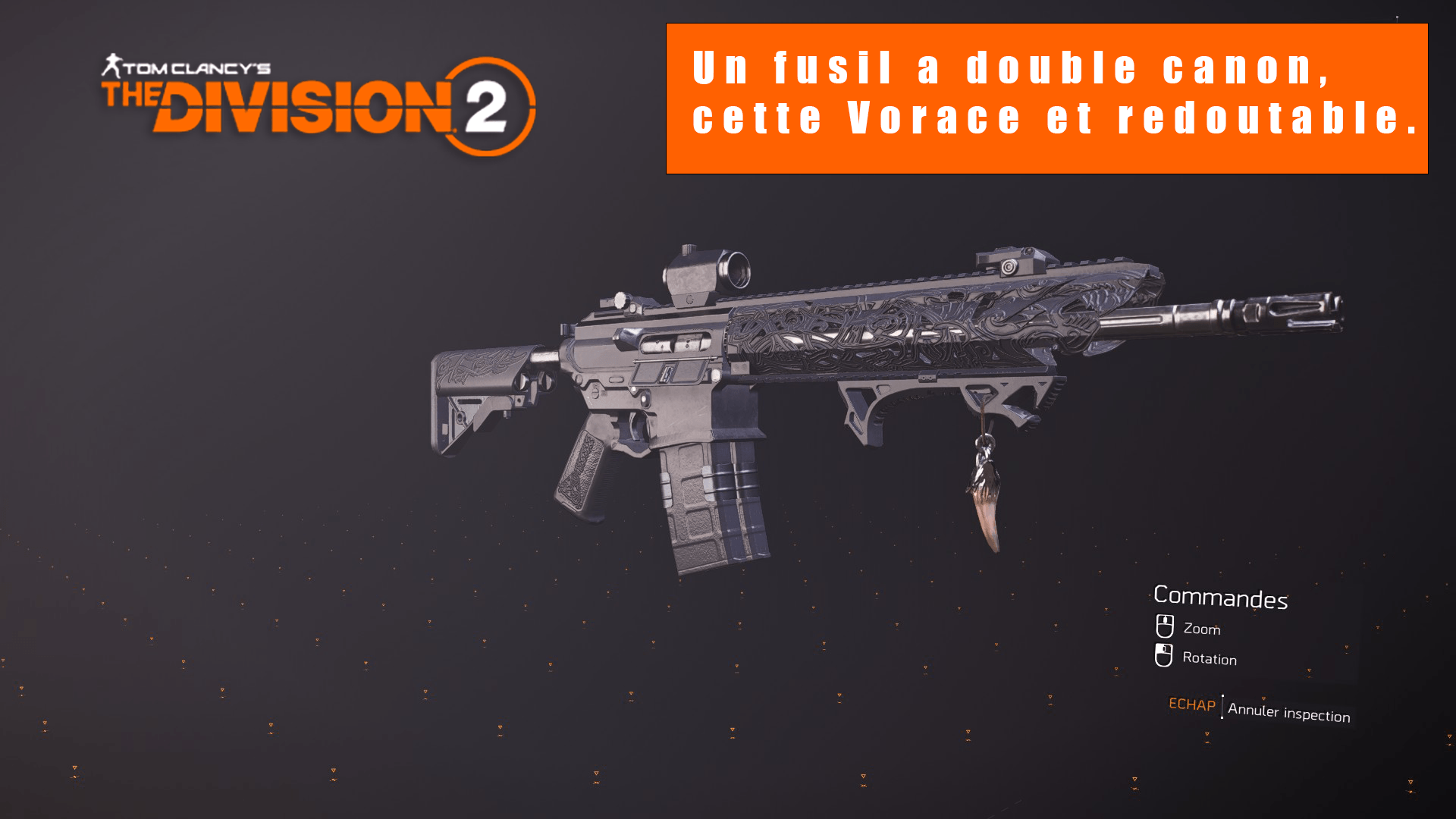 L&rsquo;arme a double canon. La Vorace.