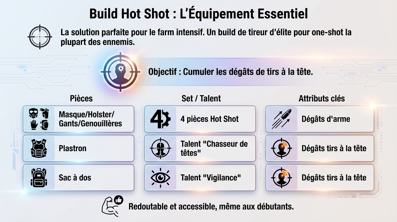 Schéma de l'équipement Hot Shot pour The Division 2