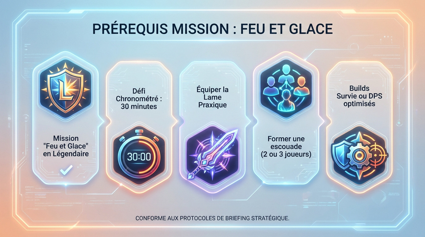 Escouade de gardiens préparant la mission exotique Feu et Glace sur Destiny 2