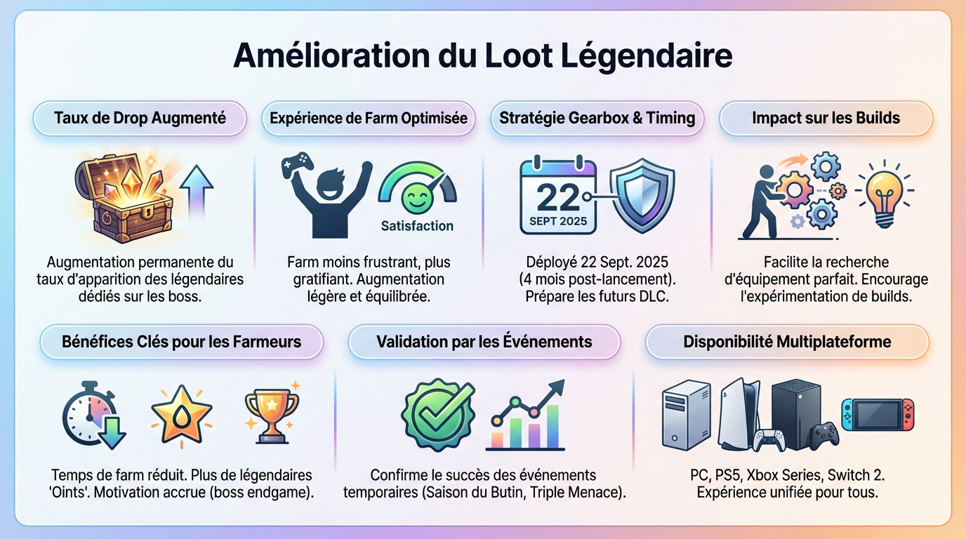 Chasseur de l'Arche célébrant une augmentation du taux de drop légendaire dans Borderlands 4
