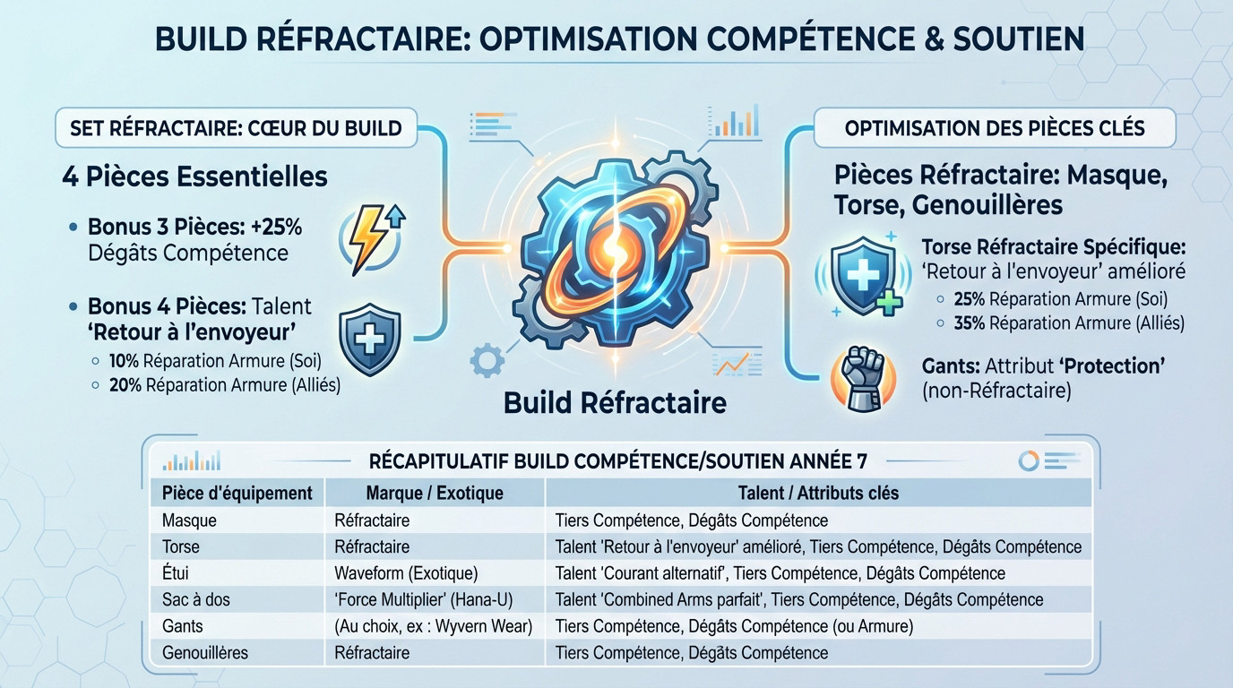 Configuration Réfractaire Division 2 pour dégâts de compétence et soutien en difficulté Légendaire