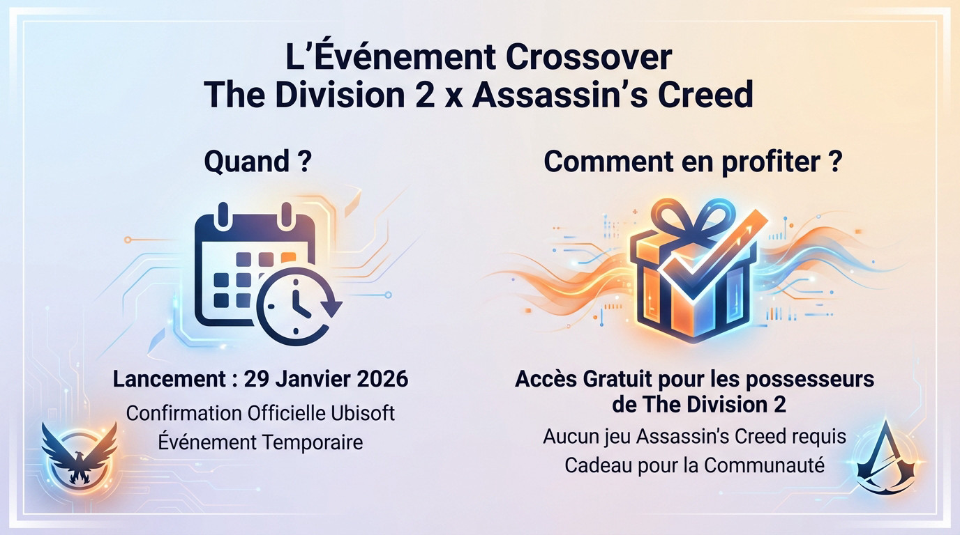 Agent de The Division 2 portant la tenue emblématique d'Ezio Auditore dans les rues de Washington D.C.