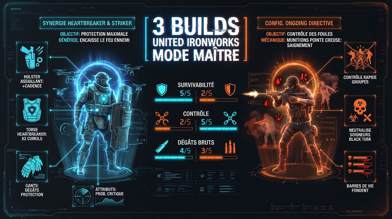 Présentation des meilleures configurations de personnage builds pour réussir la mission United Ironworks