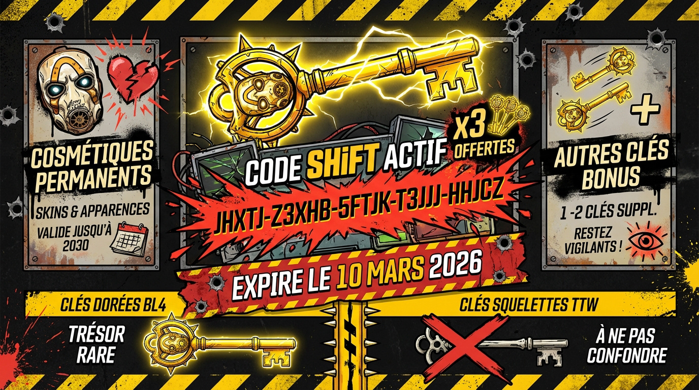 Butin Borderlands 4 codes SHiFT clés dorées et skins