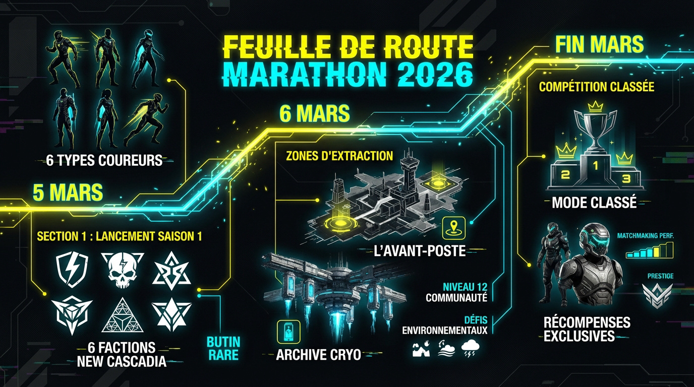 Calendrier des mises à jour de Marathon pour l'année 2026