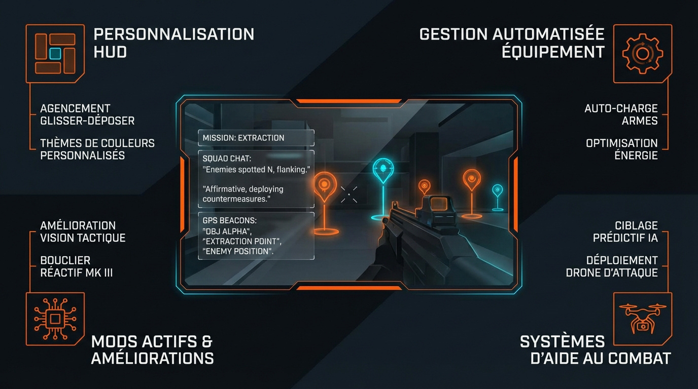 Interface HUD tactique et personnalisation visuelle dans The Division 2