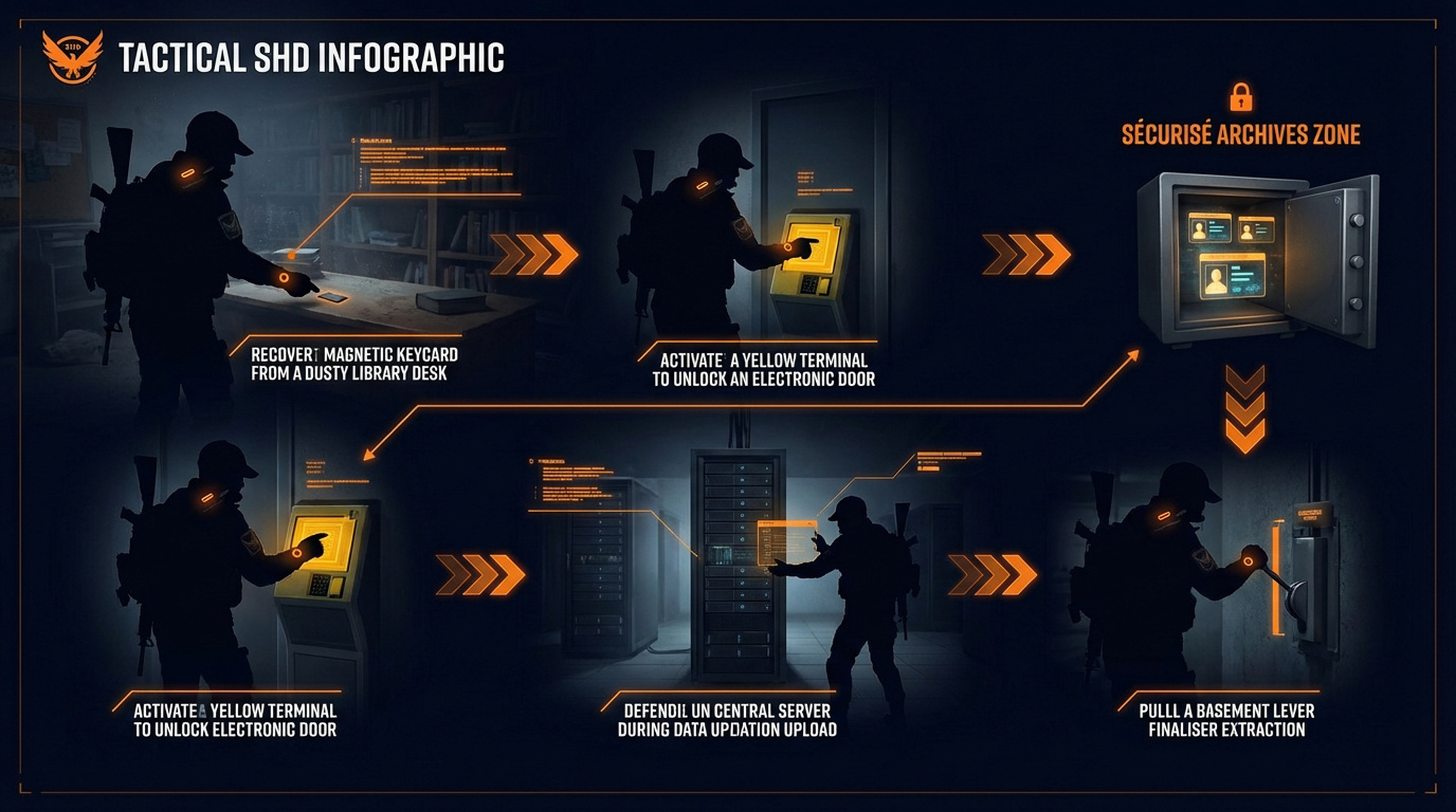 Infographie tactique de la Division pour l'extraction de données sécurisées
