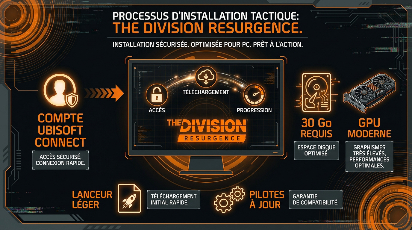Interface d'installation de The Division Resurgence sur le lanceur Ubisoft Connect PC