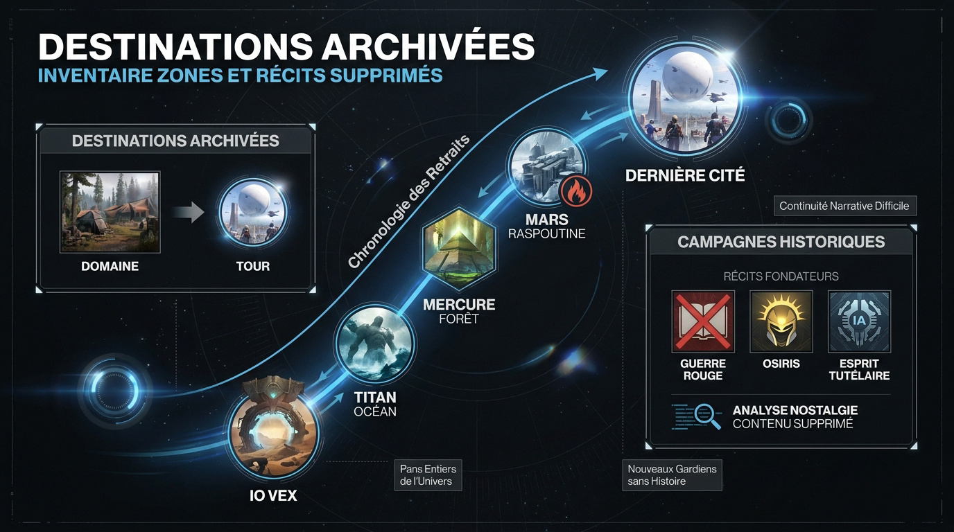 Représentation des planètes Mercure, Mars et Titan archivées dans le Destiny Content Vault