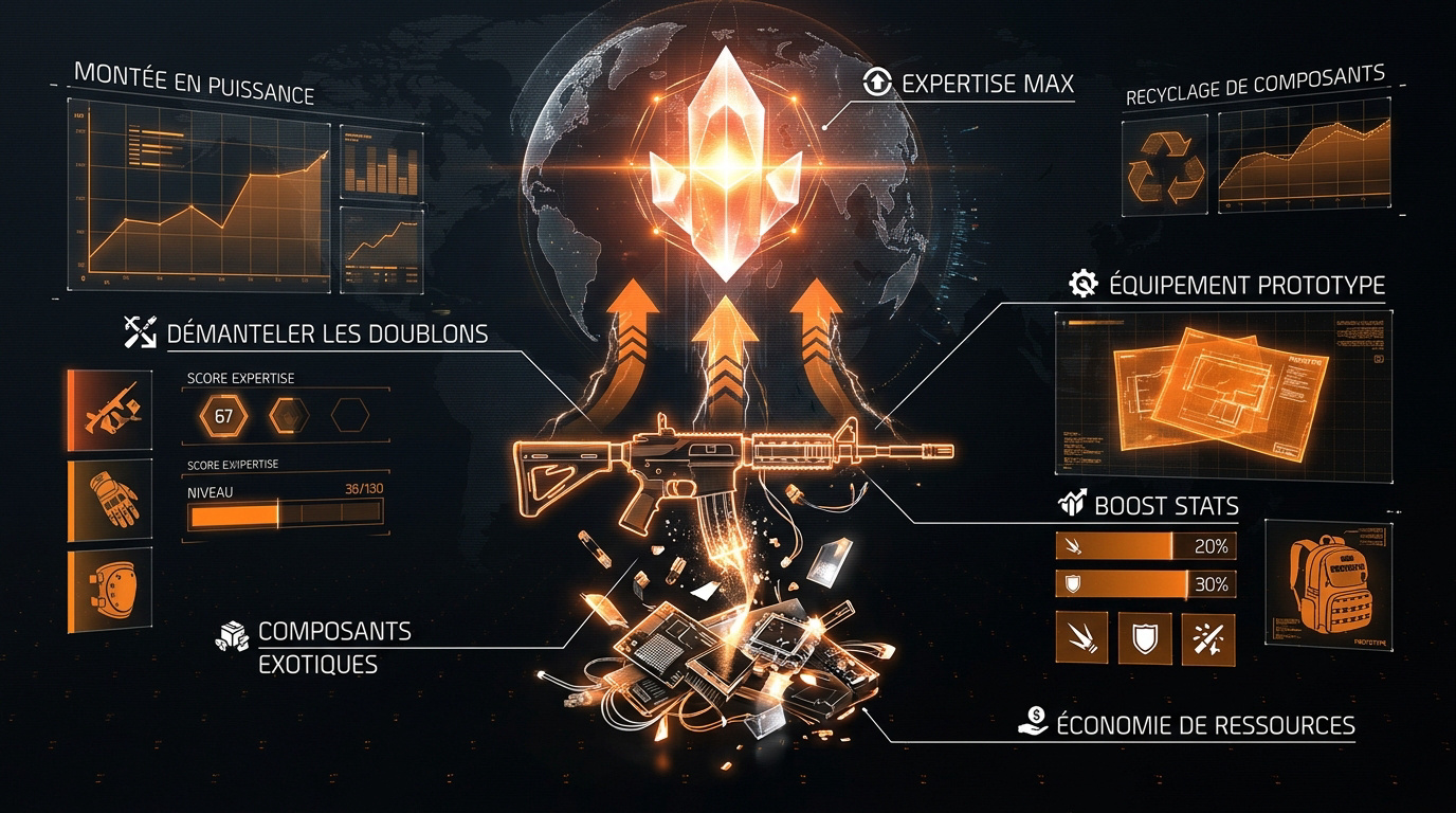 Interface de démantèlement d'armes exotiques pour l'expertise dans The Division 2
