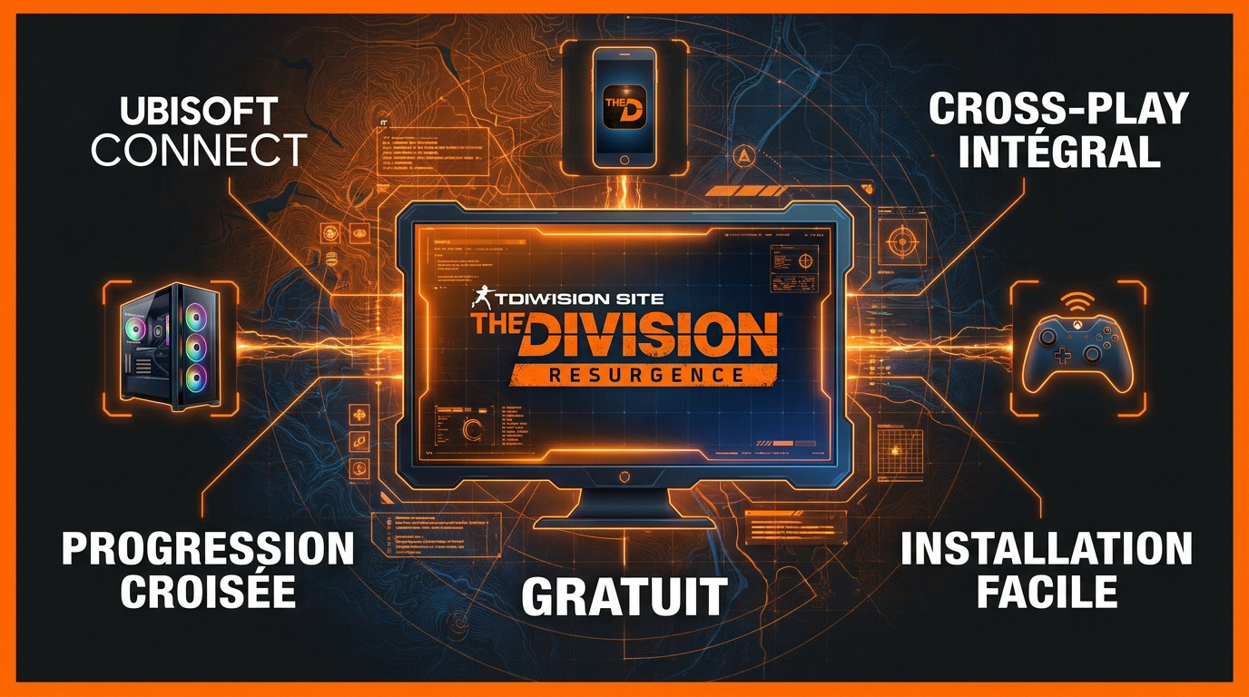 Interface de The Division Resurgence sur PC affichant les options de jeu et de progression