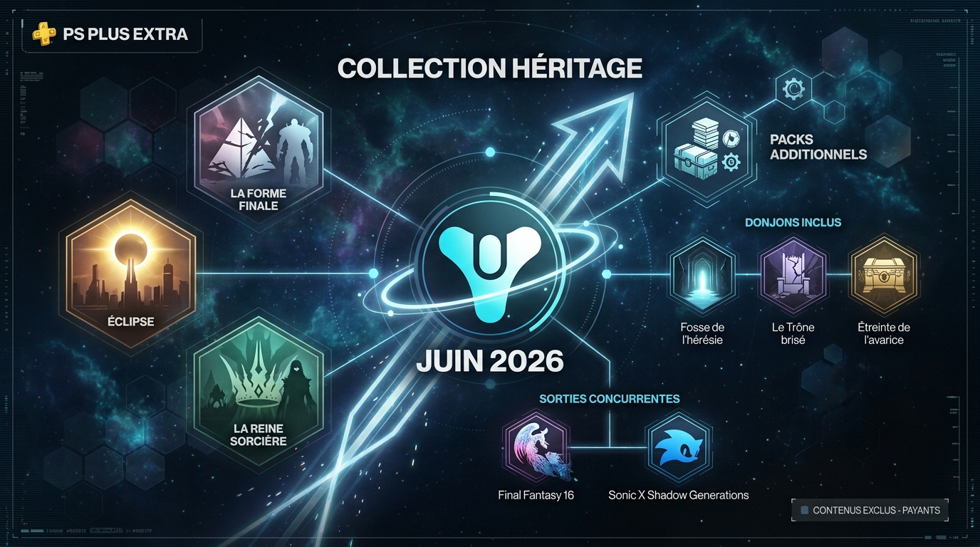 Destiny 2 Collection Héritage sur PlayStation Plus Extra juin 2026
