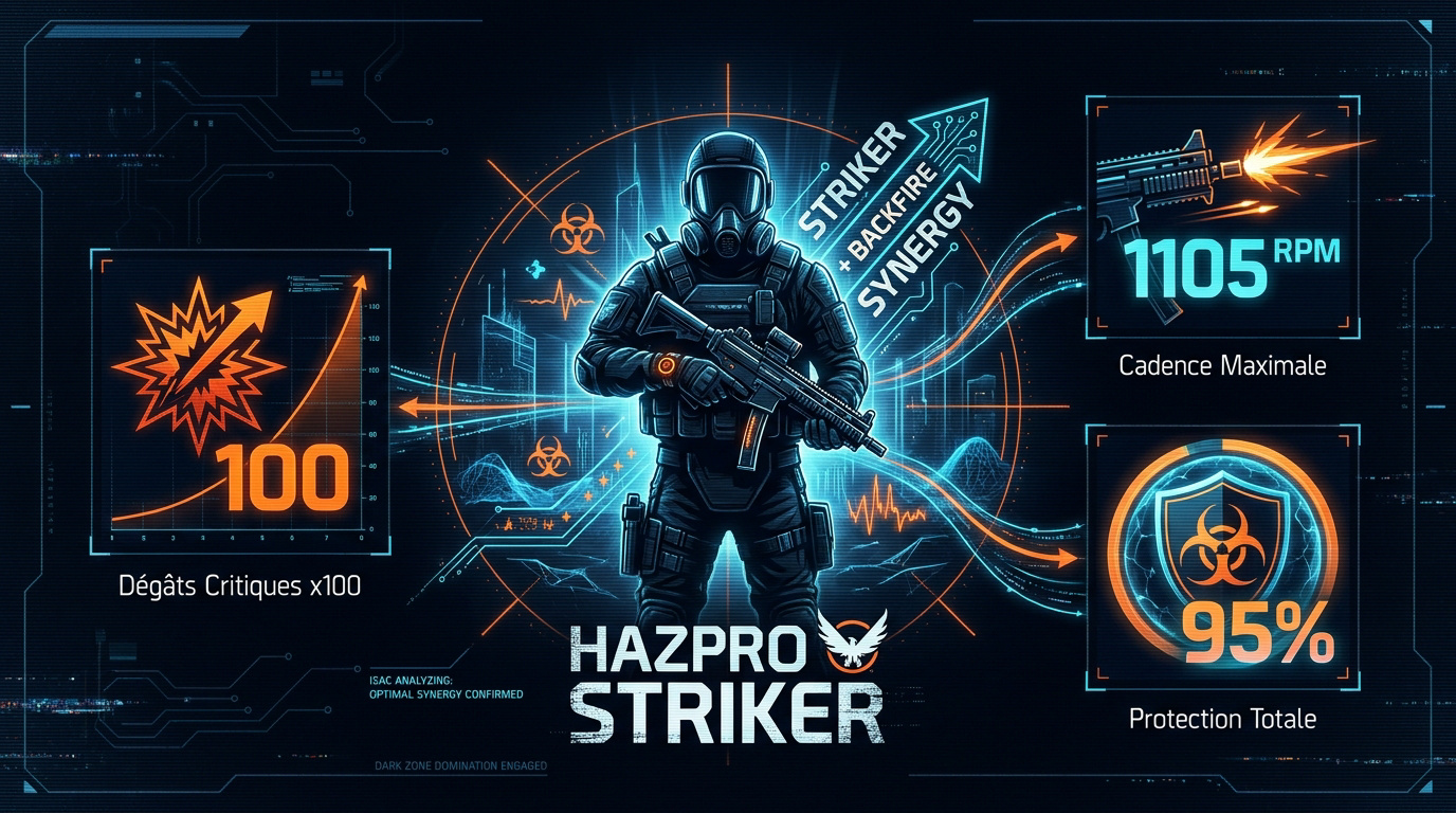 Optimisation du build Hazpro Striker 2.0 avec l'arme Backfire dans The Division 2