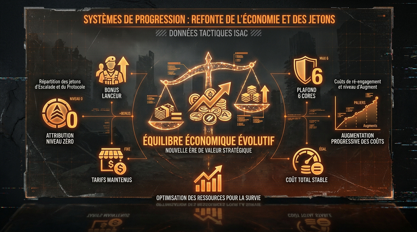 Infographie détaillant la nouvelle économie des jetons et les coûts du Prototype dans The Division 2