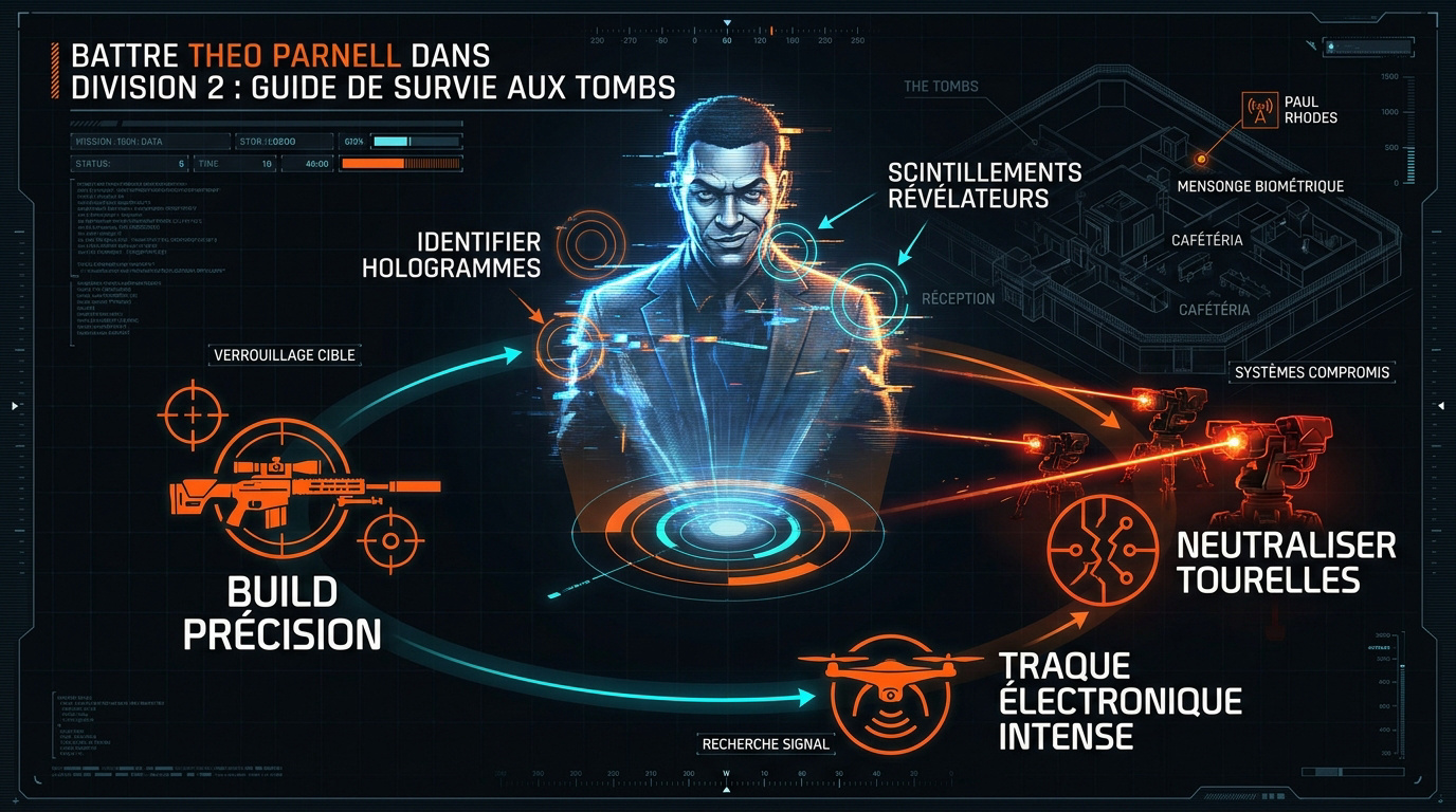 Agent de la Division affrontant les hologrammes de Theo Parnell dans la prison The Tombs