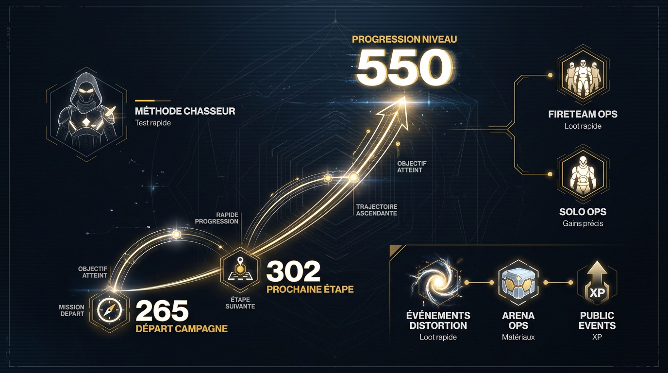 Optimisation de la progression de puissance dans Destiny 2 pour atteindre le niveau 550