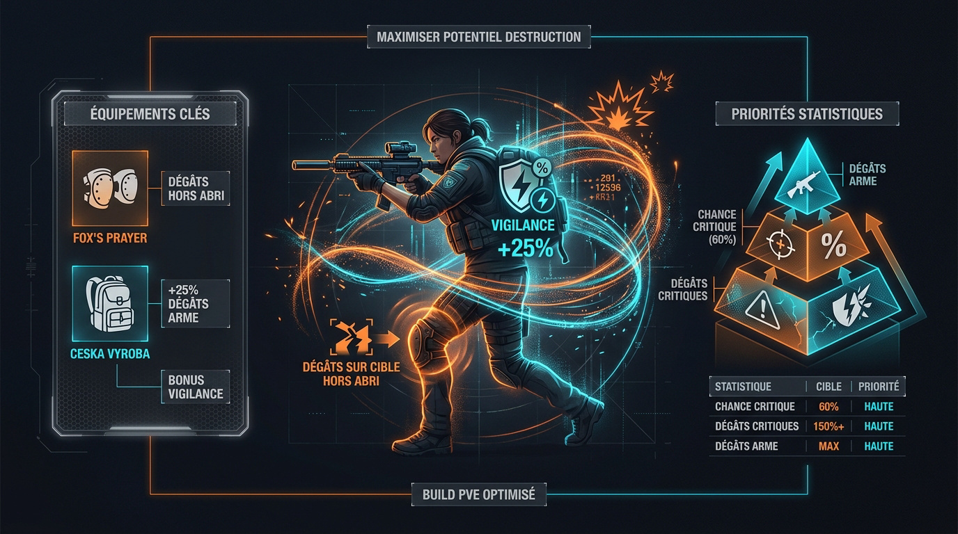 Optimisation des statistiques offensives pour un build fusil dans The Division 2