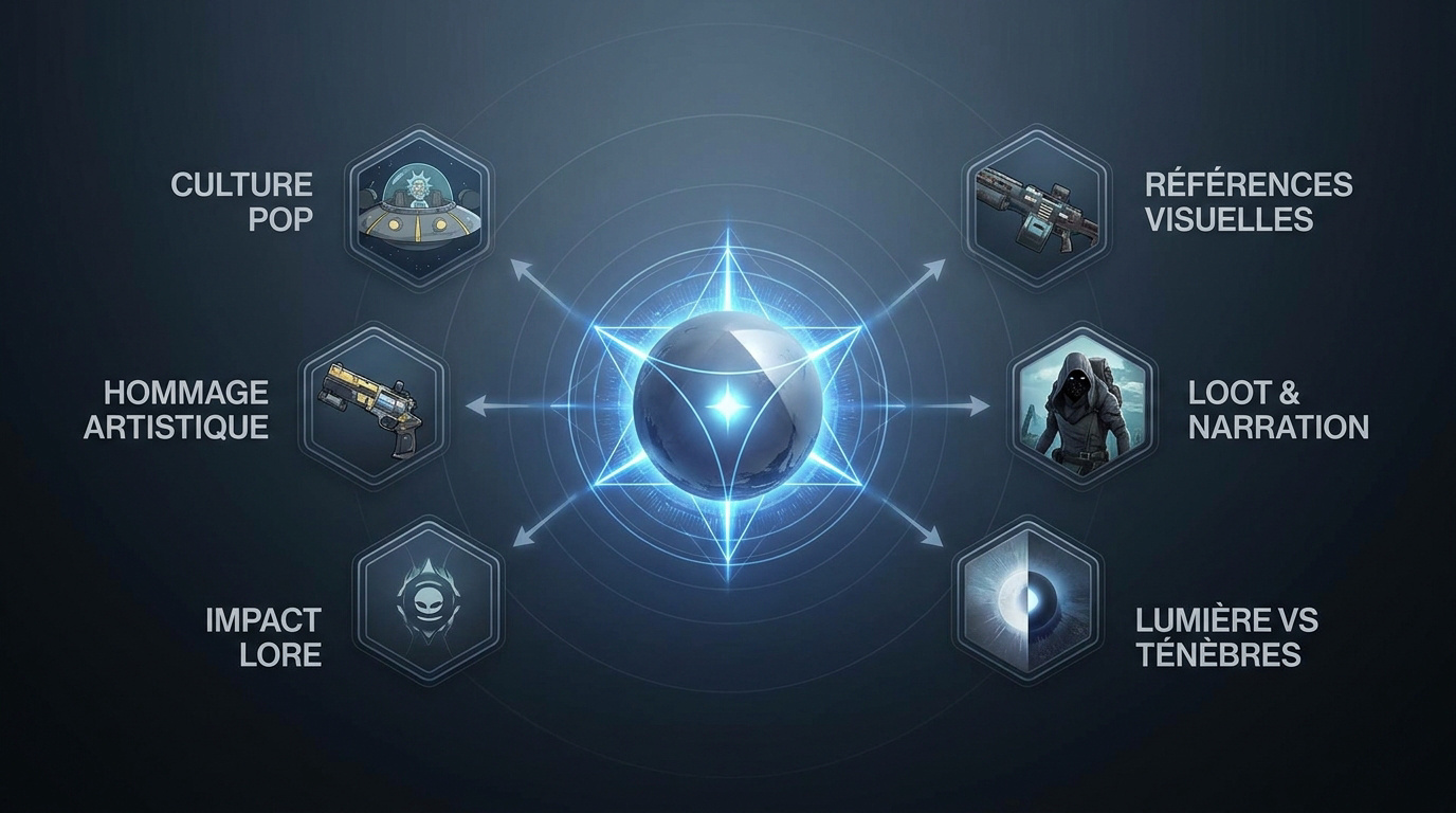 Illustration des références culturelles et visuelles de Destiny 2 dans les médias