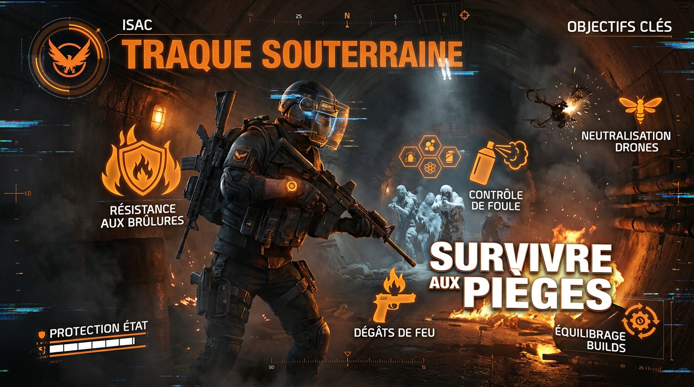 Agent de la Division explorant les tunnels souterrains sombres de New York