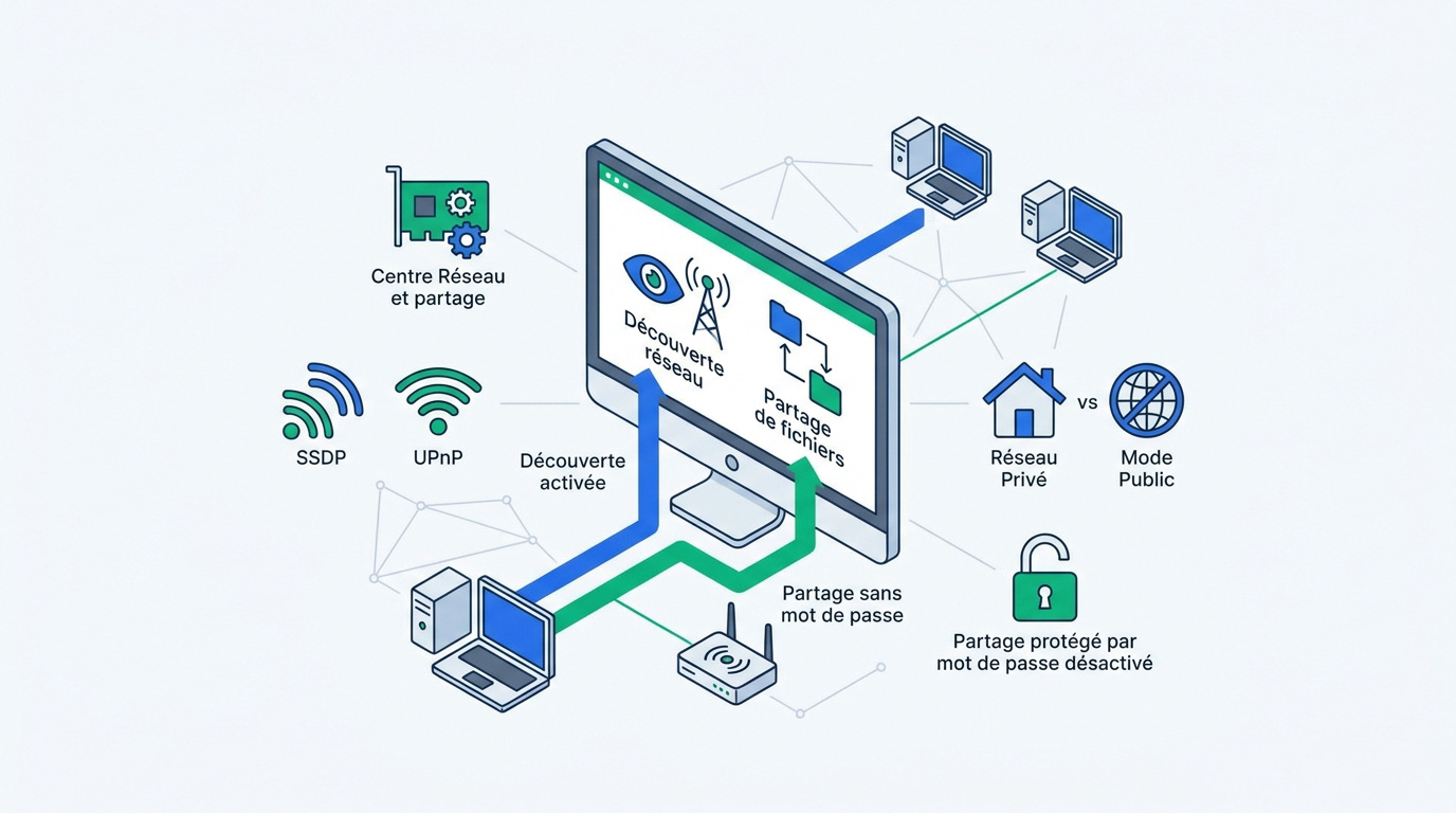Configuration des paramètres de partage réseau sous Windows