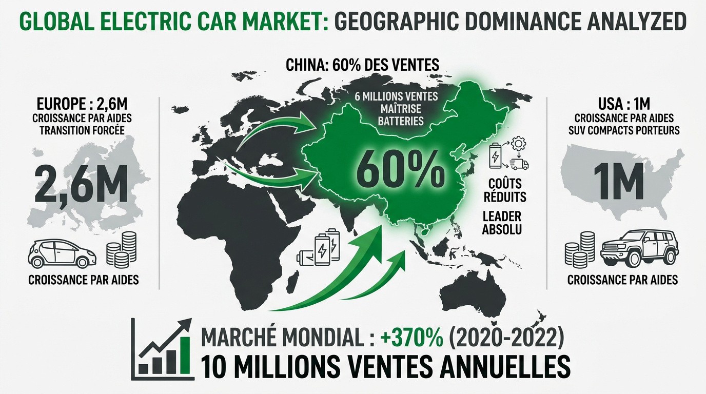 Graphique de la domination du marché chinois des véhicules électriques en 2022