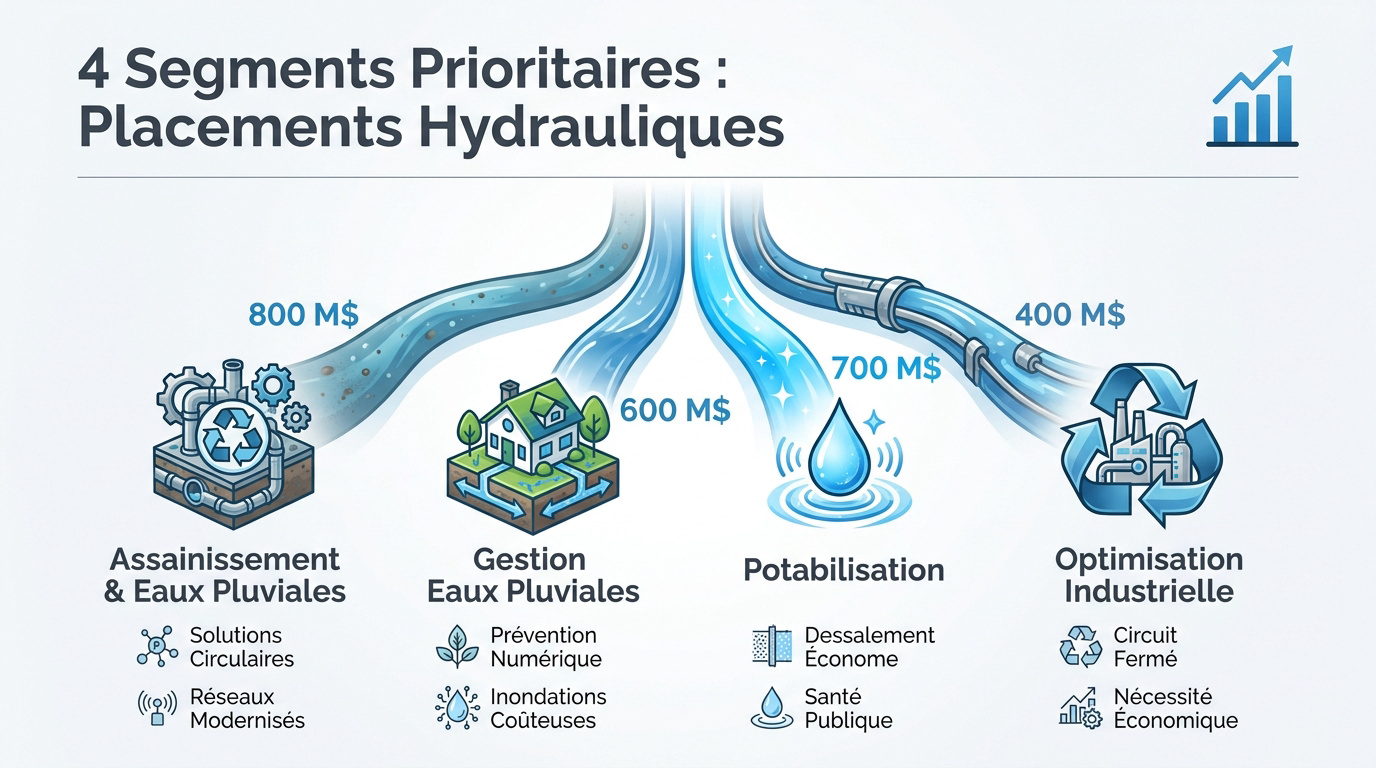 Graphique des investissements mondiaux dans les technologies de traitement et de gestion de l'eau